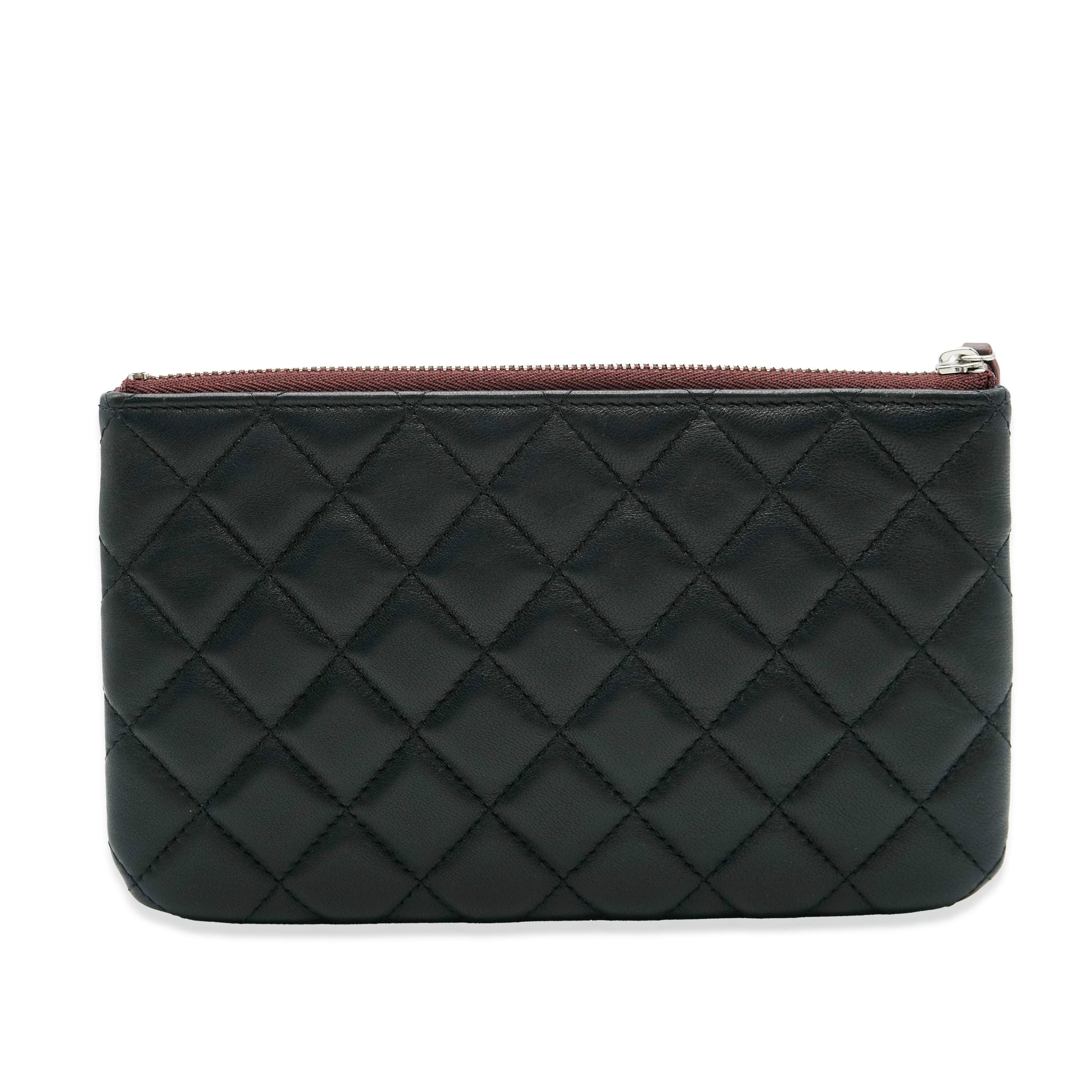 Chanel Black Quilted Lambskin Small O-Case Pouch-1