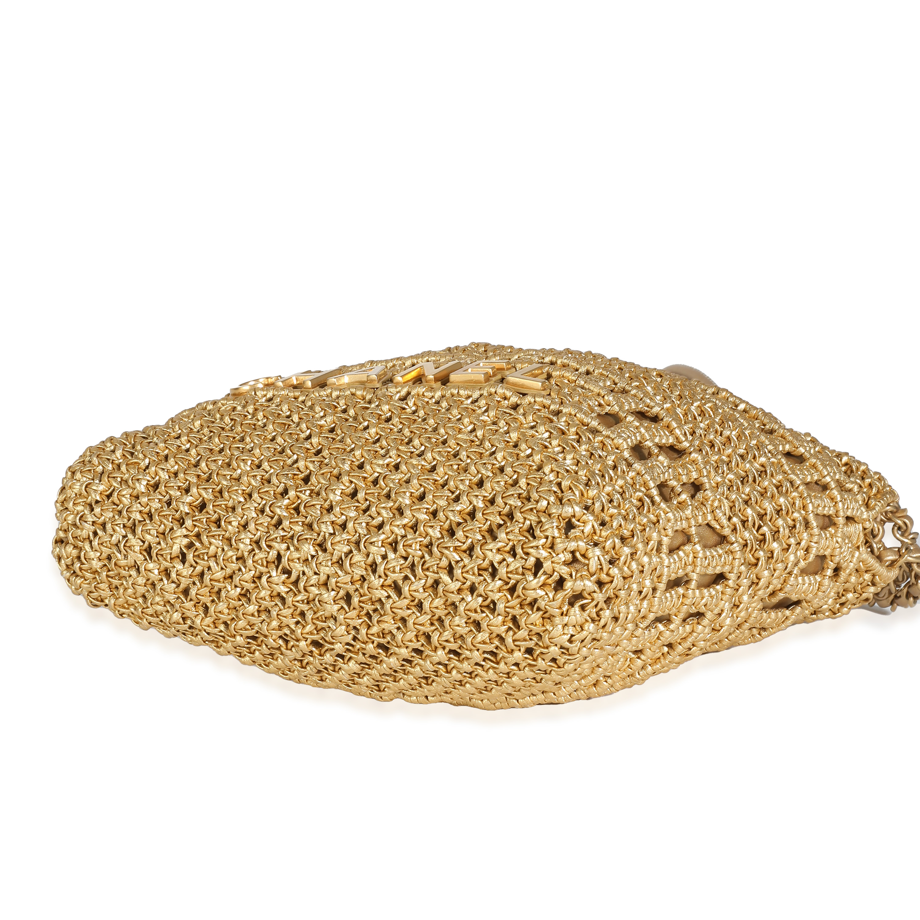 Chanel Métiers dart Gold Macrame Calfskin Mini Chanel 22 Hobo-3
