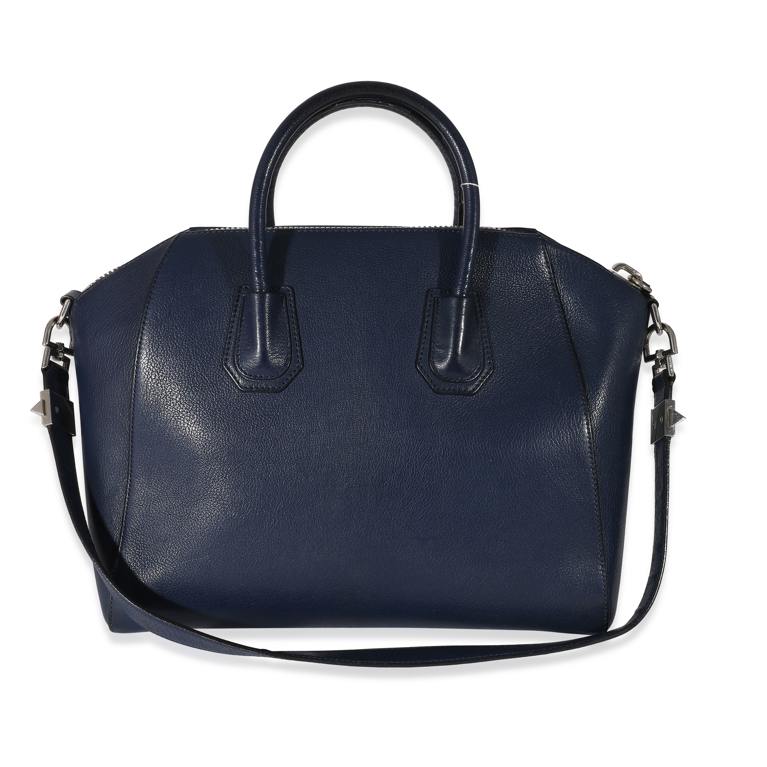 Givenchy Navy Blue Grained Leather Medium Antigona Bag-2